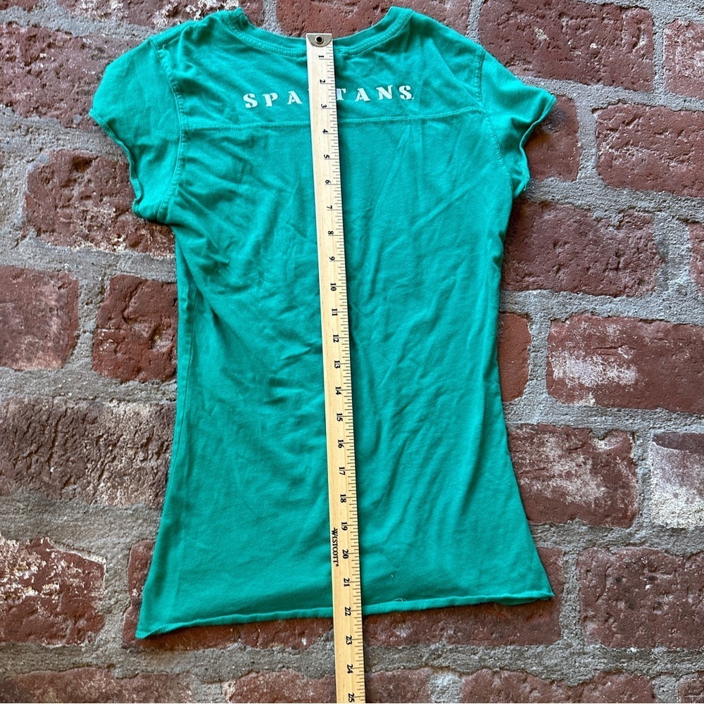 Michigan Stage Spartans Green and White Fitted Women's Medium Tshirt Collegiate - Picture 11 of 11